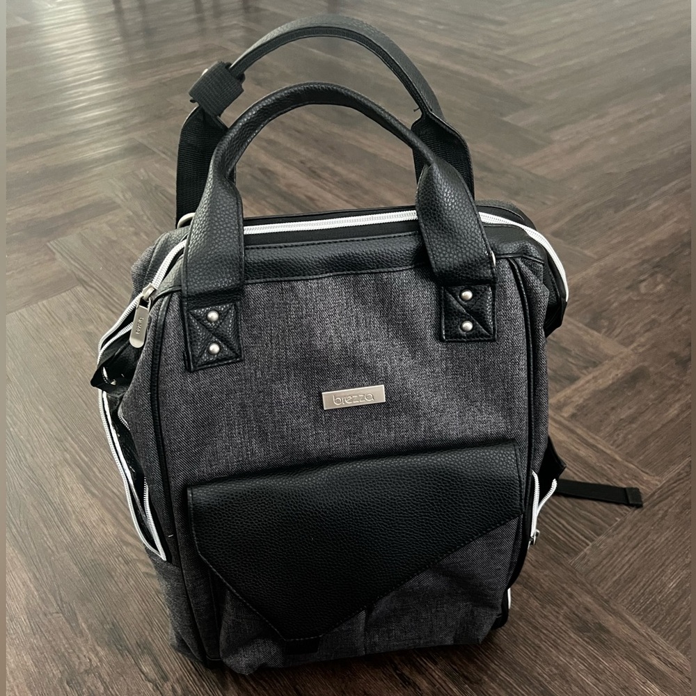 Baby Brezza Lucia Backpack Diaper Travel Cooler Bag Grey